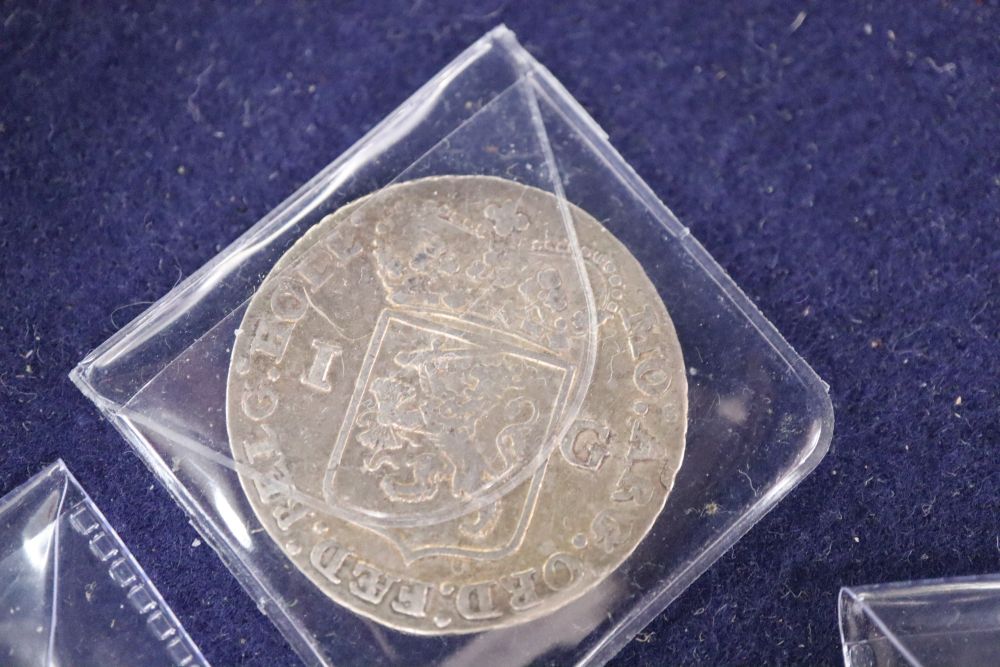 A Charles I half crown and two other coins